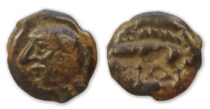 Haute Seine - Potin classe II à la tête chauve 75-50 av. J.-C.