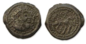 SUESSIONS - Potin au cheval classe II 60-50 av. J.-C.