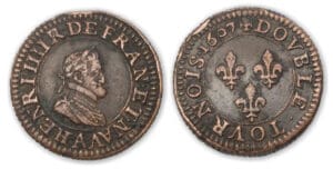 Henri IV - Piéfort du double tournois de poids quadruple 1607 A (Paris)
