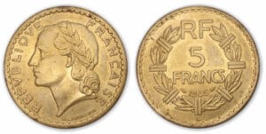 5 frs Lavrillier Bronze-alu 1946 C (Castelsarrasin)