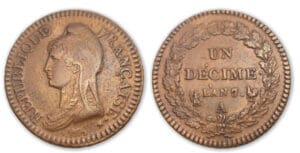 Un décime Dupré grand module An 7/5 A (Paris)