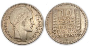 10 frs Turin grosse tête 1946 B rameaux longs