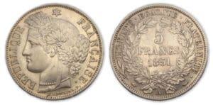 5 frs Cérès 1851 A (Paris)