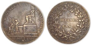 5 décimes à la fontaine d'Isis - 1793 (1794)