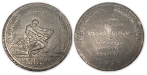 Monneron de 5 sols à l'Hercule 1792