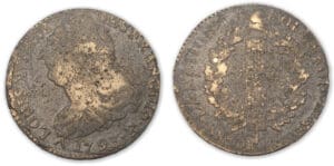 2 sols au faisceau type François 1793 R (Orléans) compas