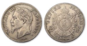 2 frs Napoléon III tête laurée 1866 A (Paris)