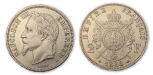 2 frs Napoléon III tête laurée 1868 A (Paris)
