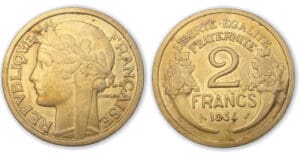 2 frs Morlon Bronze-Alu 1934