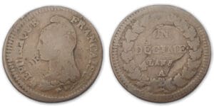 Un décime Dupré modification du 2 décimes An 5 A (Paris)