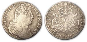 Louis XIV - Quart de écu aux trois couronnes 1711 9 (Rennes)