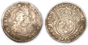 Louis XIV - Douzième d'écu aux palmes 1695 T (Nantes)