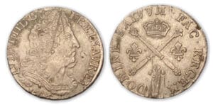 Louis XIV - 20 sols aux insignes 1708 9 (Rennes)