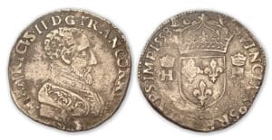 Henri II - Teston buste nu 3 ème type 1558 K (Bordeaux)