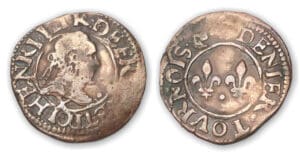 Henri III - Denier tournois sd X (Amiens)