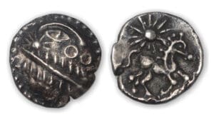 BELLOVAQUES - Quart de statère d'argent à l'astre (80-50 av. J.-C.)