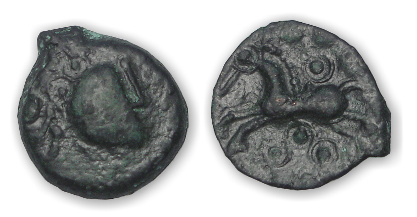 SUESSIONS - Bronze au cheval et aux annelets (60-50 av. J.-C.) SUESSIONS - Bronze au cheval et aux annelets (60-50 av. J.-C.)