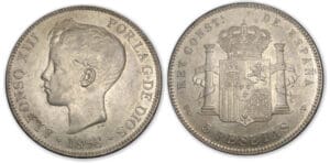 Espagne - Alphonse XIII 5 pesetas 1898