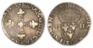 Henri III - Quart d'écu 1583 9 (Rennes)