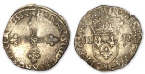 Henri III - Quart d'écu 1584 9 (Rennes)