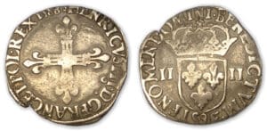 Henri III - Quart d'écu 1588 9 (Rennes)