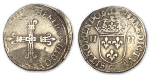 Henri III - Quart d'écu 1589 C (Saint-Lô)