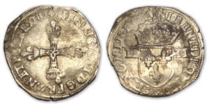 Henri III - Quart d'écu 1584 F (Angers)