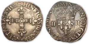 Henri III - Quart d'écu 1587 H (La Rochelle)
