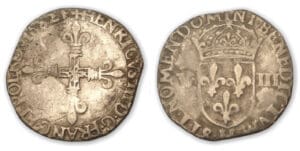 Henri III - Huitième d'écu 1582 H (La Rochelle)