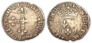 Henri III - Huitième d'écu 1585 H (La Rochelle)