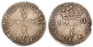 Henri IV - Quart d'écu croix feuillue 1603 I (Limoge)