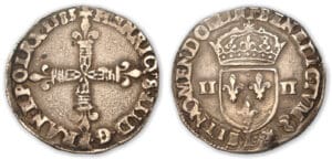 Henri III - Quart d'écu 1583 L (Bayonne)