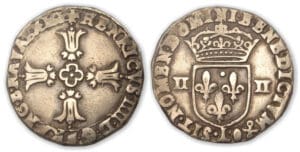 Henri IV - Quart d'écu croix feuillue 1610 L (Bayonne)