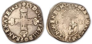 Louis XIII - Quart d'écu 1628 L (Bayonne)