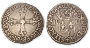 Henri III - Quart d'écu 1581 T (Nantes)