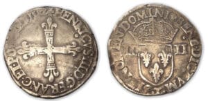 Henri III - Quart d'écu 1582 T (Nantes)