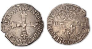 Henri III - Quart d'écu 1589 T (Nantes)