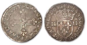 Charles X - Quart d'écu 1594 T (Nantes)