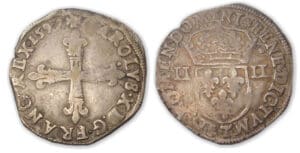 Charles X - Quart d'écu 1597 T (Nantes)