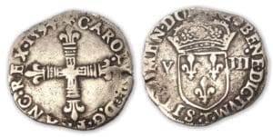 Charles X - Huitième d'écu 1594 T (Nantes)