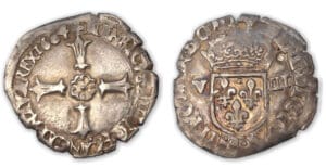 Henri IV - Huitième écu croix feuillue 1604 T (Nantes)