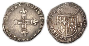 Louis XIII - Quart d'écu de Navarre 1617 (St Palais)