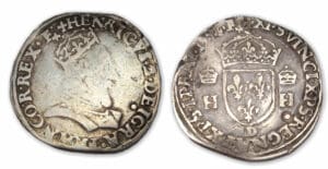 Henri II - Teston tête couronnée 1552 D (Lyon)