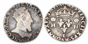 Henri II - Teston tête couronnée 1555 L (Bayonne)