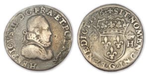 Henri III - Teston 3 ème type 1576 G (Poitiers)