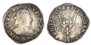 Henri III - Teston 3 ème type 1576 L (Bayonne)