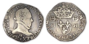 Henri III - Teston 4 ème type 1575 9 (Rennes)