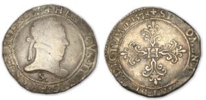 Henri III - Franc au col plat 1578 Y (Troyes)