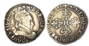 Henri III - Demi-franc au col plat 1587 I (Limoges)