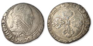 Henri III - Demi-franc au col plat 1590 (Saint-Lizier)